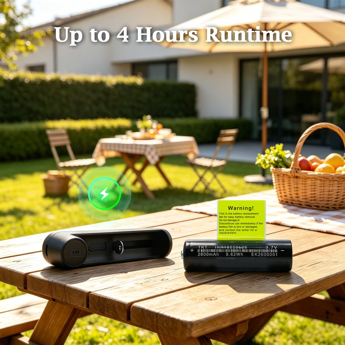 Vibe Booster BT CD Player | Rechargeable Hi-Fi Sound | Retro Wooden Decor for Backyard BBQ, Patio & Outdoor Camping | Requires External Speakers, CD not included
