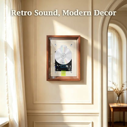 Statement Decor BT CD Player | Stunning Aesthetic Hi-Fi Audio | Rechargeable Retro Wood Accent for Home, Bedroom, Dining Room & Coffee Shop | Requires External Speakers, CD not included