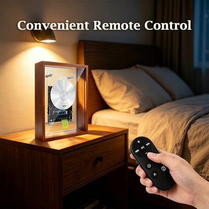 Sleep Aid BT CD Player | Soothing Hi-Fi Calming Audio | Rechargeable Vintage Wood Decor for Bedroom Nighttime Relaxation | Requires External Speakers, CD not included