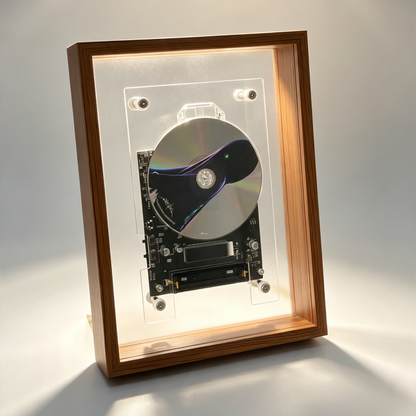 Wood Frame Retro Portable Hi-Fi CD Player, No Internal Speakers, CD not included