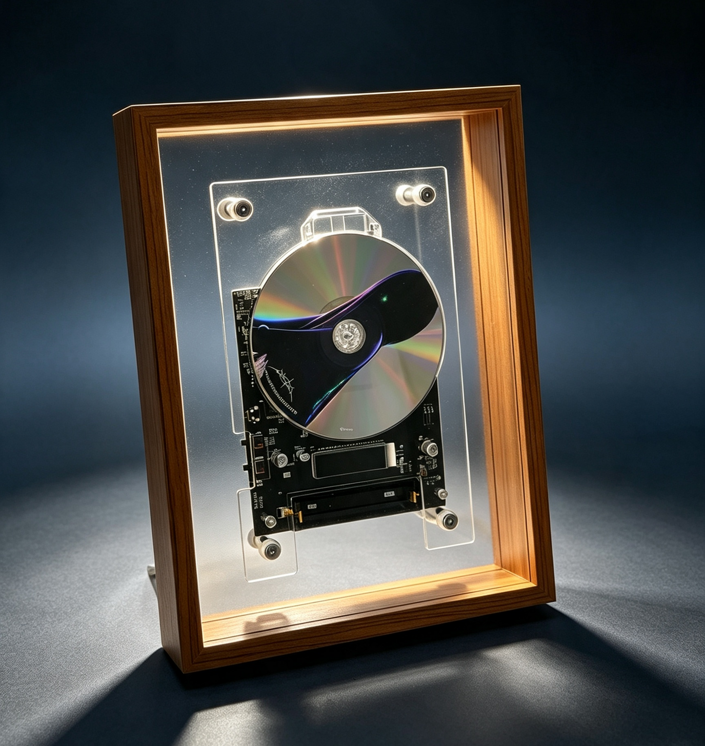 Wood Frame Retro Portable Hi-Fi CD Player, No Internal Speakers, CD not included