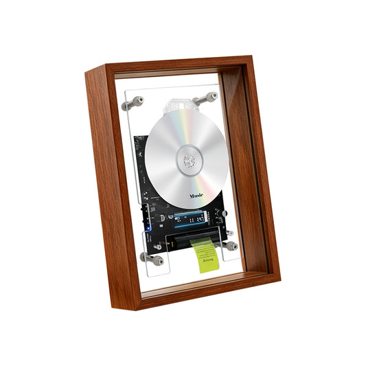 Sleep Aid BT CD Player | Soothing Hi-Fi Calming Audio | Rechargeable Vintage Wood Decor for Bedroom Nighttime Relaxation | Requires External Speakers, CD not included