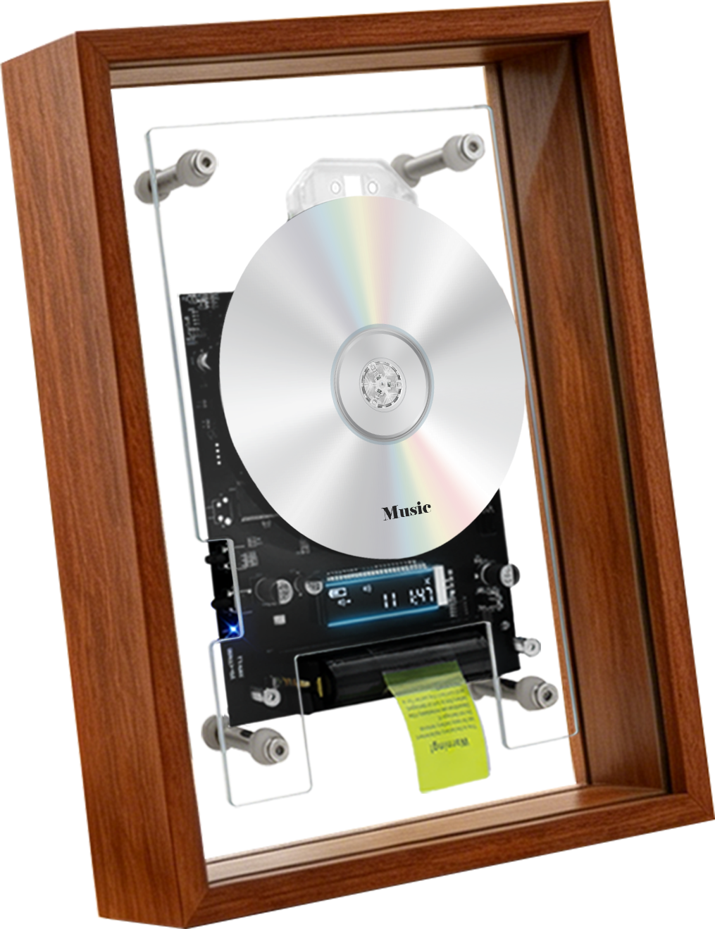 Vibe Booster BT CD Player | Rechargeable Hi-Fi Sound | Retro Wooden Decor for Backyard BBQ, Patio & Outdoor Camping | Requires External Speakers, CD not included