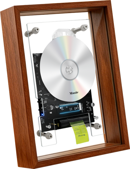 Vibe Booster BT CD Player | Rechargeable Hi-Fi Sound | Retro Wooden Decor for Backyard BBQ, Patio & Outdoor Camping | Requires External Speakers, CD not included